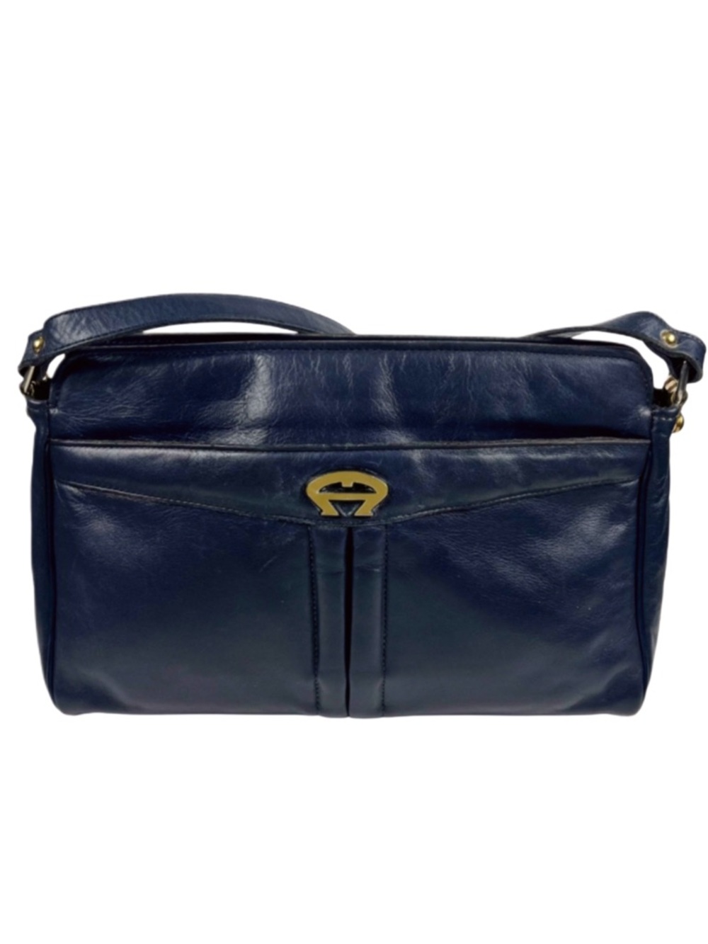 Vintage Etienne Aigner Navy Blue Shoulder Bag